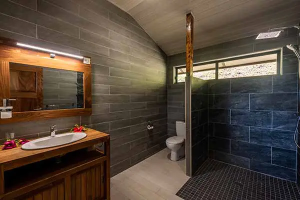 Salle de bain dans notre maison de vacances à Bora Bora