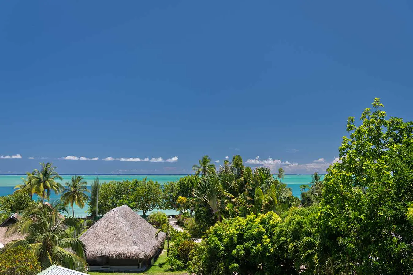 View from the terrace of the lagoon in our Bora Bora vacation home