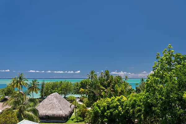 View from the terrace of the lagoon in our Bora Bora vacation home